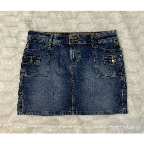 VTG LEI Skirt Denim Mini Size 32” 90s 32x15 Women's - Picture 1 of 7